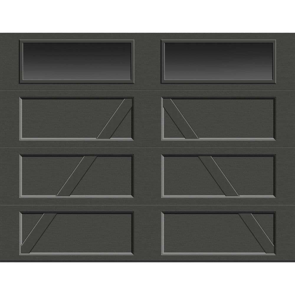 Bridgeport Steel Design A 9 ft. x 7 ft. Insulated 18.4 R-Value Iron Ore Garage Door with Long Clear Glass Windows price history on PriceWatchPro