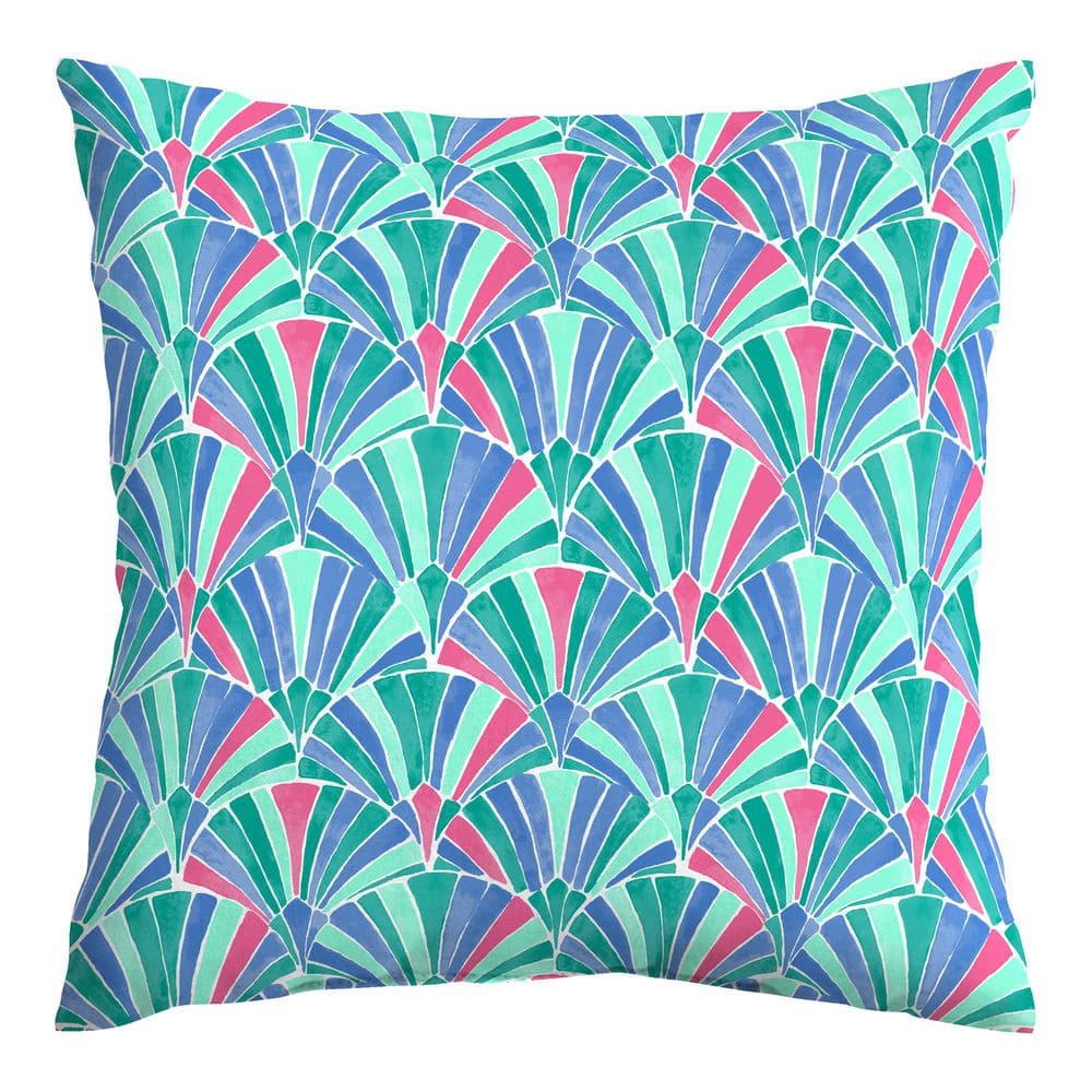 18 in. x 18 in. Outdoor Patio Throw Pillow in Shell Geo price history on PriceWatchPro