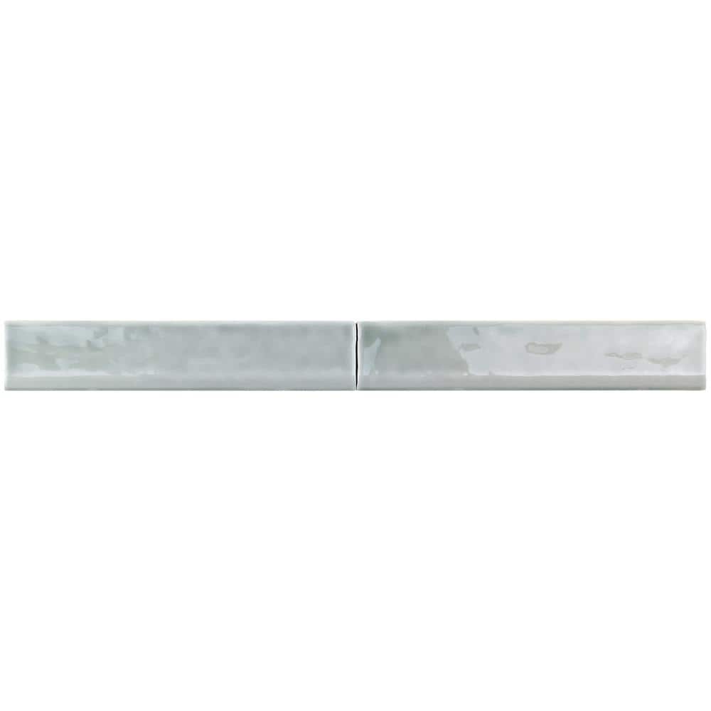 Taupe Polished Ceramic Bullnose Wall Tile Trim, 2x10