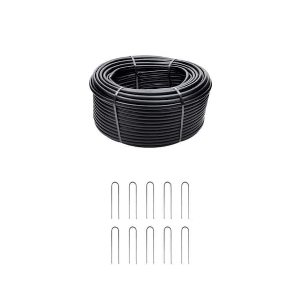 1/2 in. (0.70 in. O.D.) x 500 ft. Drip Irrigation Tubing and 6 in. Galvanized Stakes (10-Pack) Combo