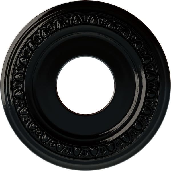 Ekena Millwork 1-1/8 in. x 12-1/4 in. x 12-1/4 in. Polyurethane Jackson Ceiling Medallion, Black Pearl