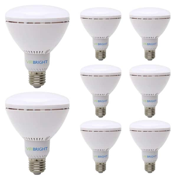 Viribright 65 Watt Equivalent BR30 Dimmable 90 CRI Flood LED Light Bulb Cool White 8 Pack