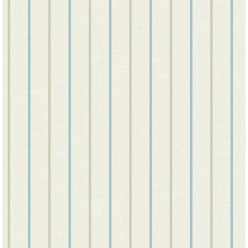 Blue Skinny Napkin Stripe Wallpaper