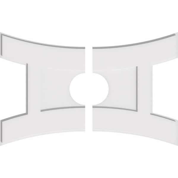 Ekena Millwork 32 in. W x 21-3/8 in. H x 6 in. ID x 1 in. P Haven Architectural Grade PVC Contemporary Ceiling Medallion (2-Piece)