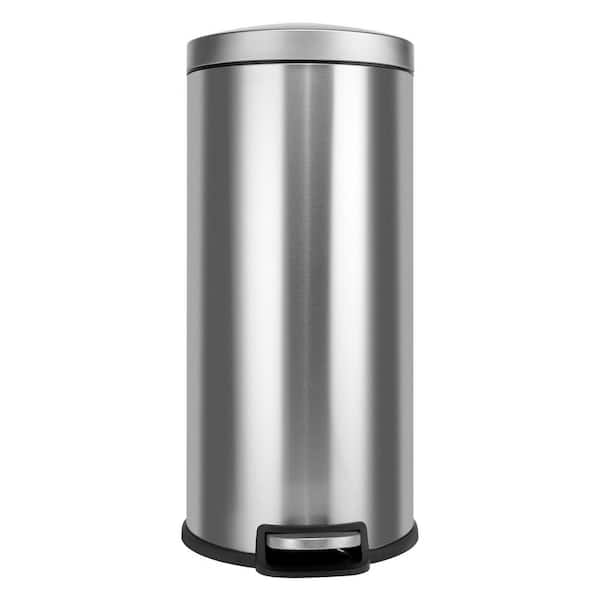 Innovaze 8 Gal./30-Liter and 1.3 Gal./5-Liter Fingerprint Free Stainless  Steel Round Step-on Trash Can Set MGCS-AS1804 - The Home Depot