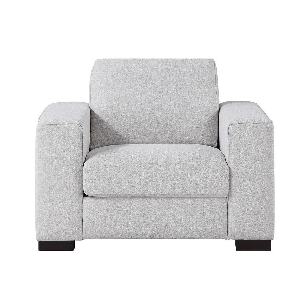 Solaris 44" Gray Fabric and Wood Accent Chair