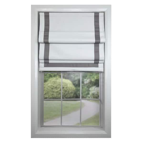 Versailles Home Fashions Grey Cordless Blackout Polyester Roman Shades - 38 in. W x 63 in. L