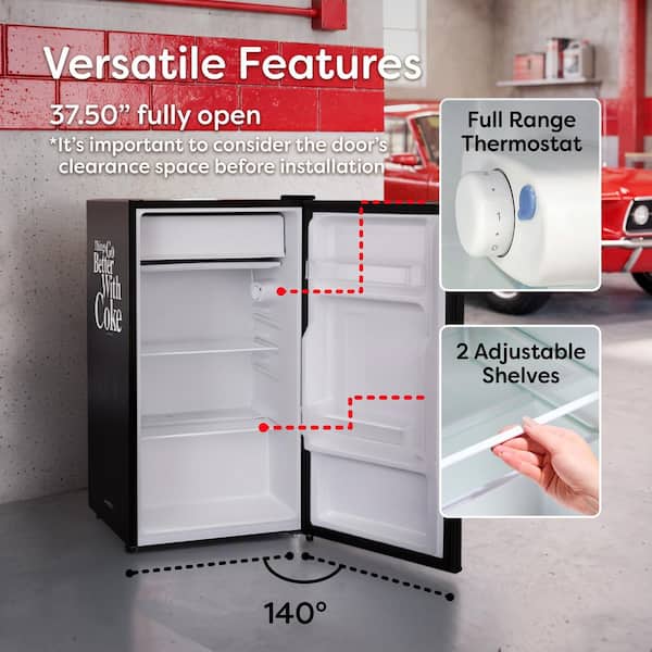 Coca-Cola Coke 3.2 cu. ft. Mini Refrigerator in Black CKRF32BKCK6A