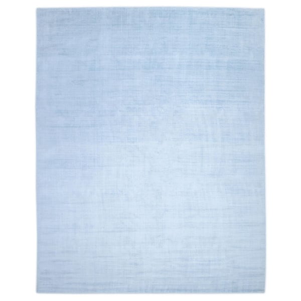 Milo Contemporary Solid Light Blue 9 ft. x 12 ft. Hand Loomed Area Rug