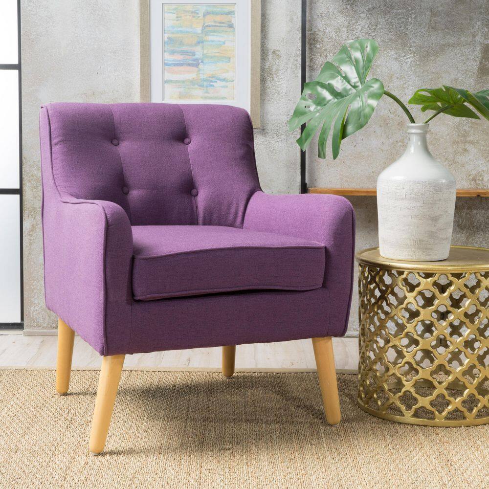 Purple Fabric Accent Arm Chair with Birch Wood Legs A5CC1521P