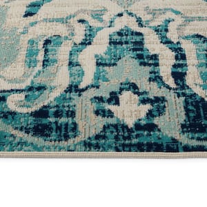 Zuma Beach Collection Blue 5 ft. 3 in. x 7 ft. 3 in. Rectangle Indoor/Outdoor Area Rug