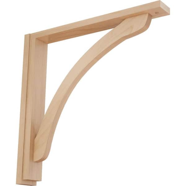 Ekena Millwork 2-1/2 in. x 17-3/4 in. x 17-1/4 in. Alder Reece Shelf Bracket