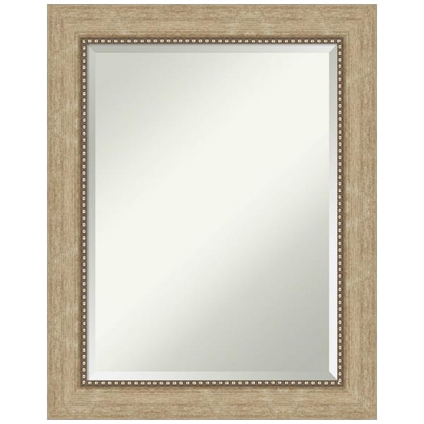 Astor 23 in. x 29 in. Modern Rectangle Framed Champagne Bathroom Vanity Mirror