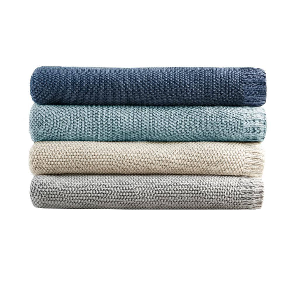 Ivory Twin Knitted Acrylic Machine Washable Blanket