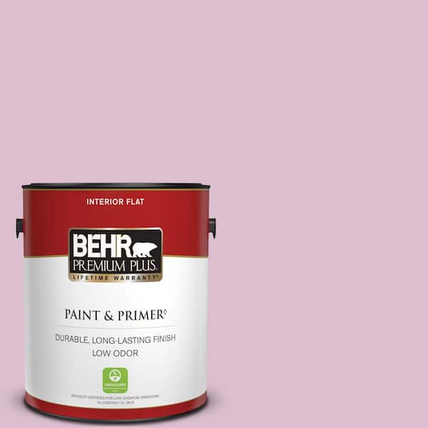 BEHR PREMIUM PLUS 1 gal. #690C-3 Delicate Bloom Flat Low Odor Interior Paint & Primer