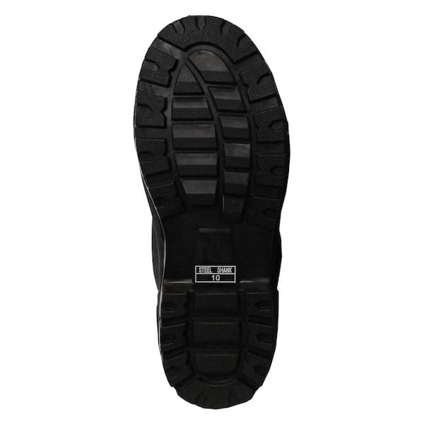 Men's Boss 19 in. Waterproof Neoprene Work Safety Rubber Boots - Black Size 8 with Steel Shank