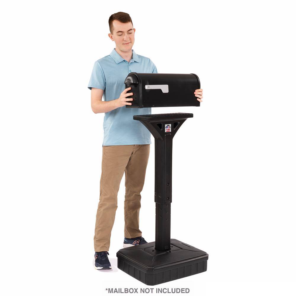 Black Heavy Duty Dig-Free Universal Mailbox Post