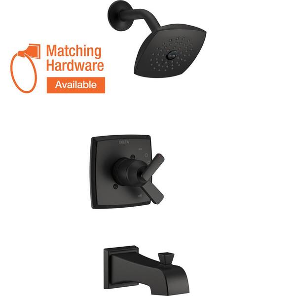 Delta Ashlyn 1Handle Wall Mount Tub and Shower Faucet Trim Kit in Matte Black (Valve Not