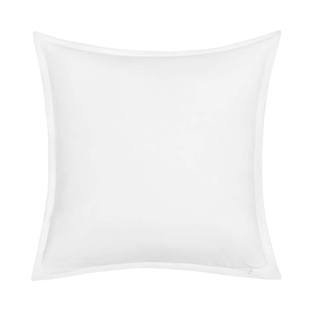 Seacove White Solid Cotton Euro Sham 26 in. L x 26 in. W