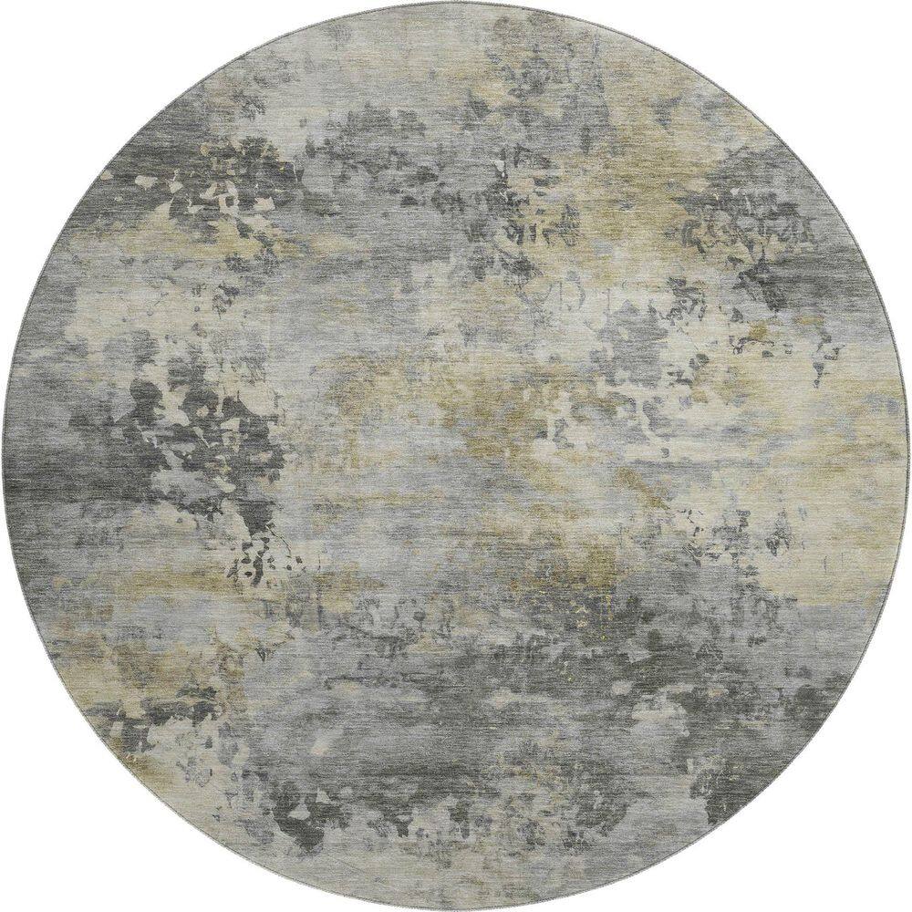 Mayfield Premium Machine Washable Abstract AMF2073 Pewter 8 ft. x 8 ft. Round Rug price history on PriceWatchPro