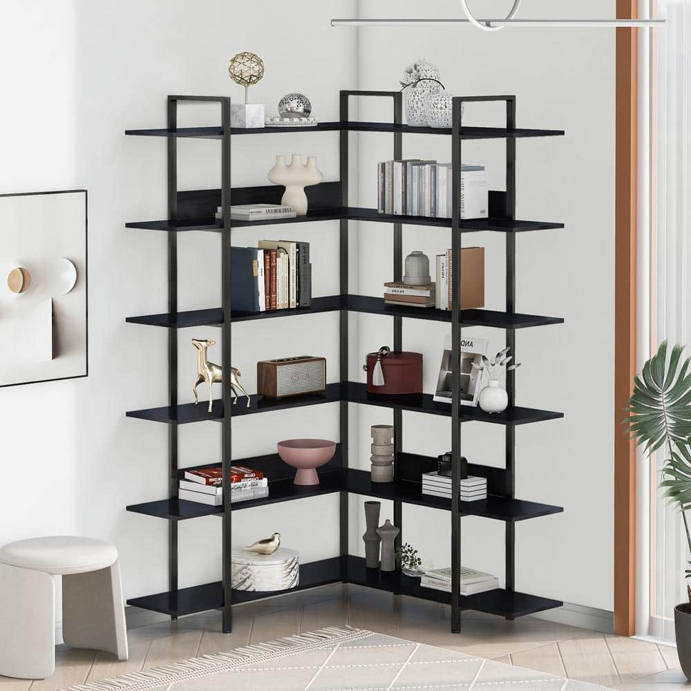 64 5 Tier Metal Book Shelf Black - Ore International