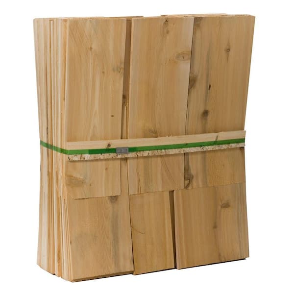 Unbranded 16 in. Natural Eastern White Cedar Wood Grade C 2nd Clear Architectural Shingles (25 sq. ft. per Bundle)