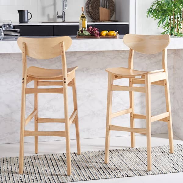SAFAVIEH Thaxton Natural Wood Bar Stool