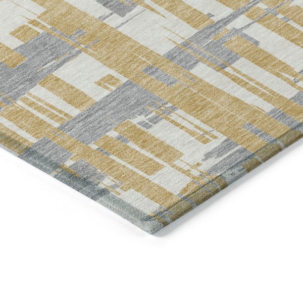 Chantille Machine Washable Indoor/Outdoor Abstract ACN1849 Gold 2 ft. x 3 ft. Accent Rug