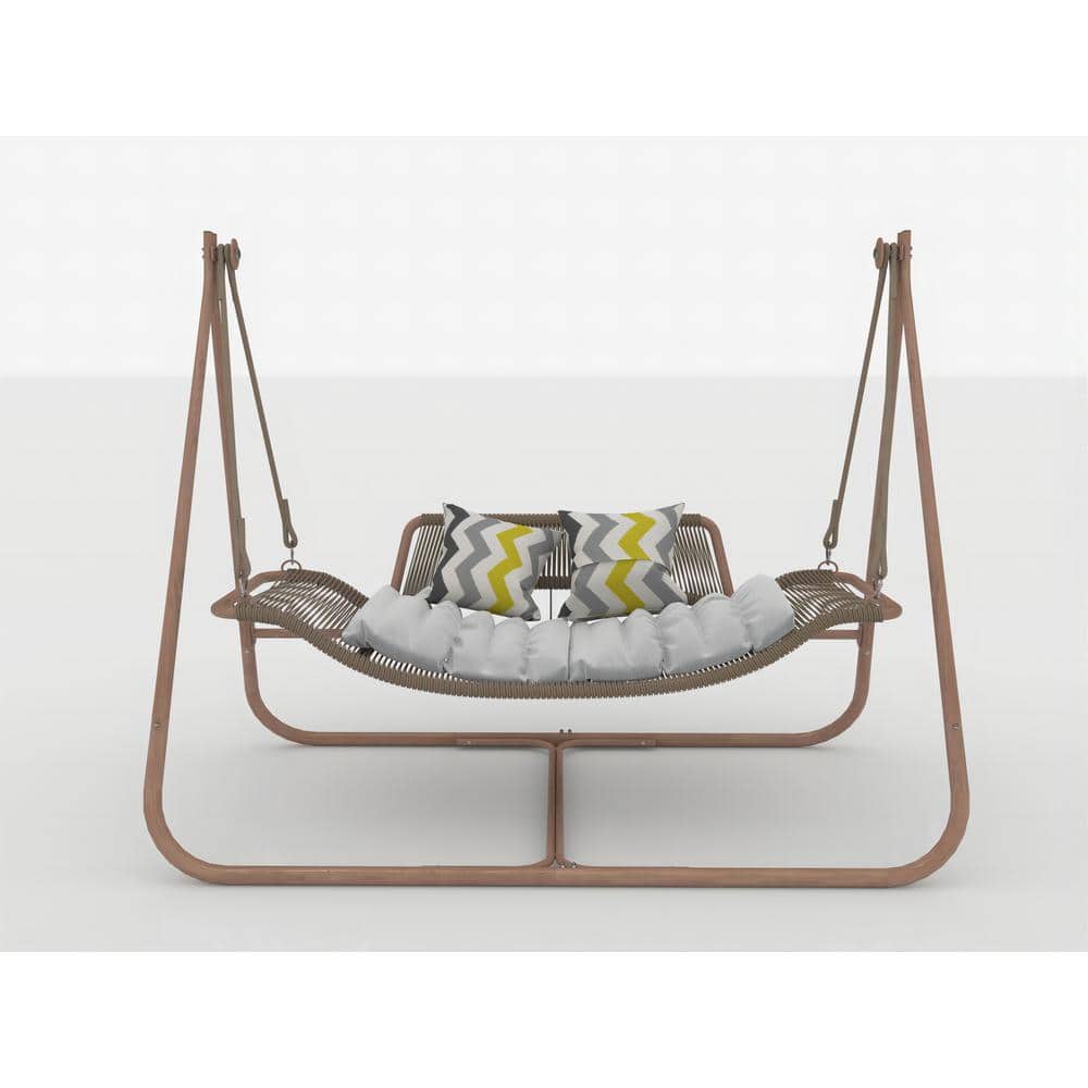 New Design Hot seller Outdoor Brown Wood Hammock Double Swing Chair with St