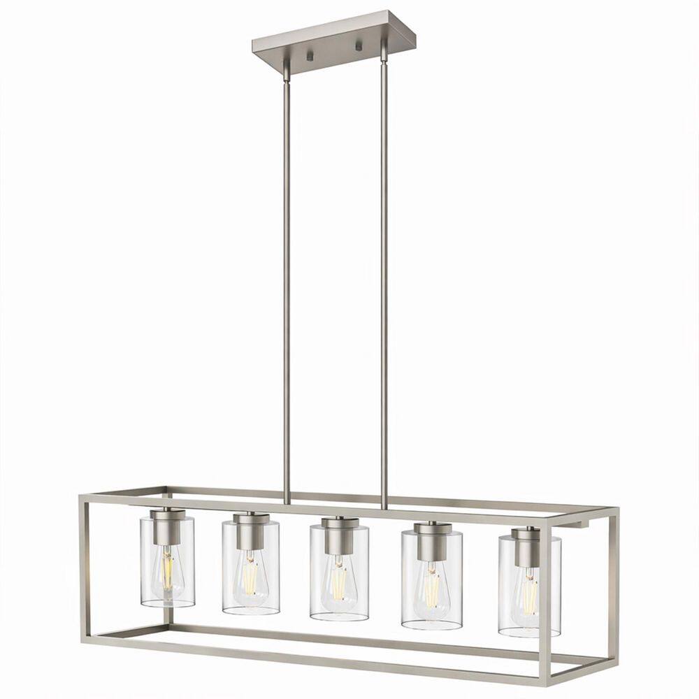 4-Light Dimmable Brushed Nickel Linear Pendant Light Chandelier with Clear Glass Shade price history on PriceWatchPro