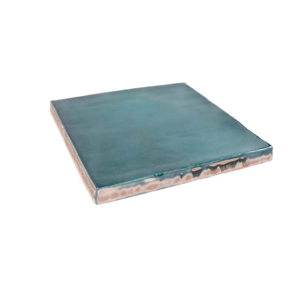 Emerald Glossy Ceramic Square Wall and Floor Tile 3.94 in.