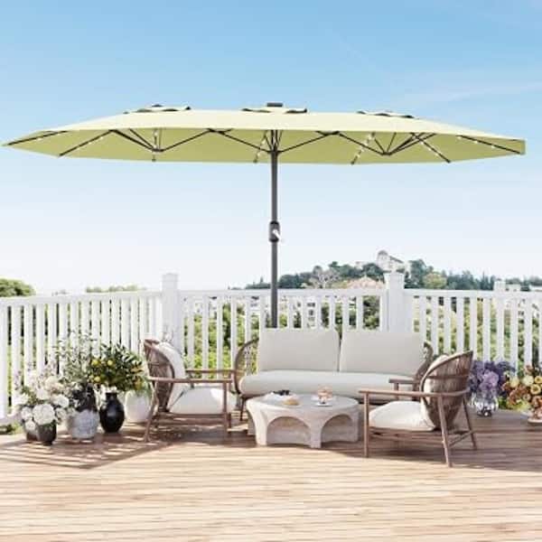 15ft patio market umbrella with base 15 ft. Double Sided friendly crank lift that works in just 5 seconds 15 FT Patio Umbrella with
