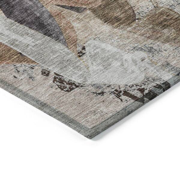 Chantille Machine Washable Indoor/Outdoor Abstract ACN2191 Taupe 8 ft. x 8 ft. Area Rug