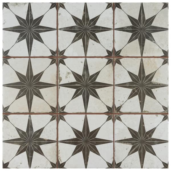 Merola Tile Harmonia Kings Star Nero 13 in. x 13 in. Ceramic Floor and Wall Tile (12.19 sq. ft./Case)