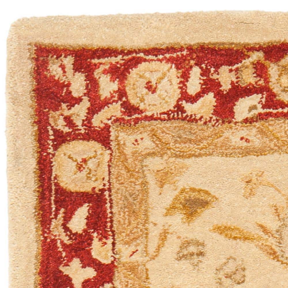 Ivory and Red Floral Hand-Tufted Wool Runner Rug, 2'3" x 8'