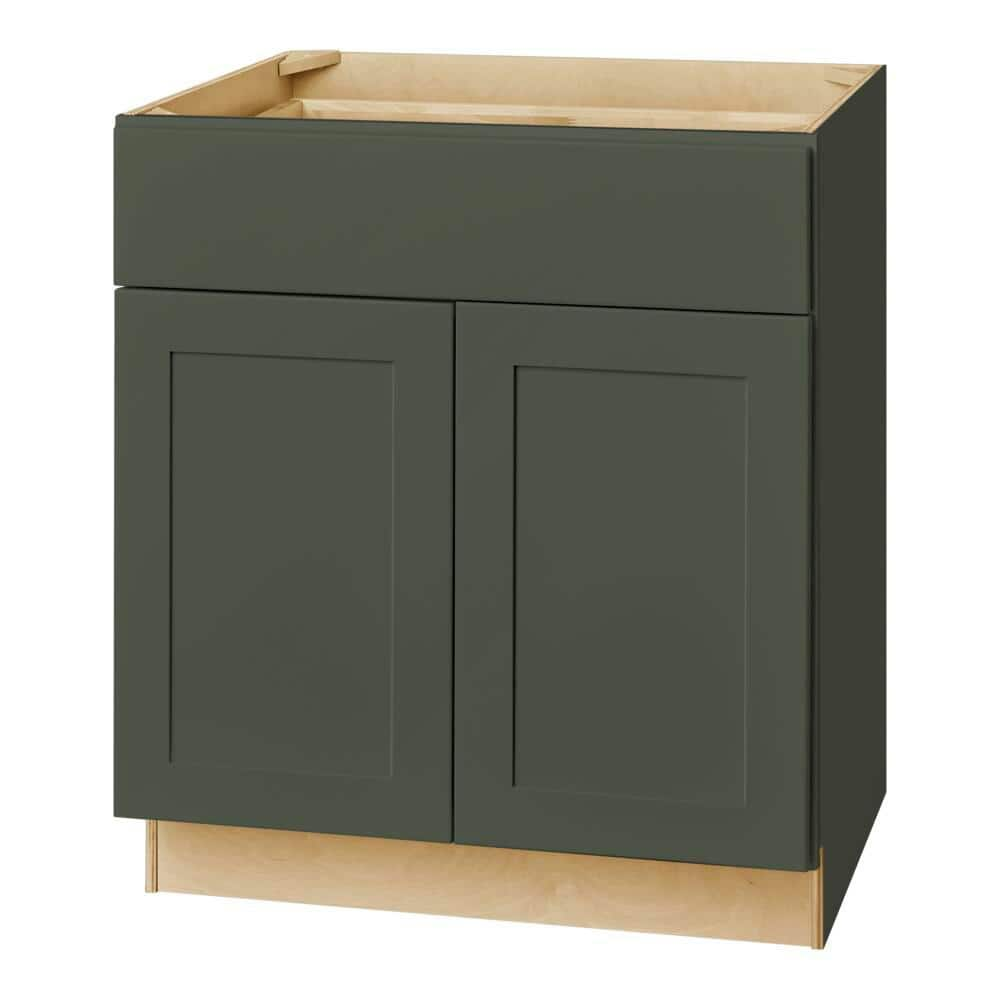 Avondale 30 in. W x 24 in. D x 34.5 in. H Ready to Assemble Plywood Shaker Base Kitchen Cabinet in Fern Green