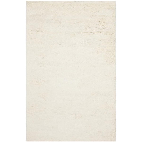 SAFAVIEH Classic Shag White 9 ft. x 12 ft. Solid Area Rug