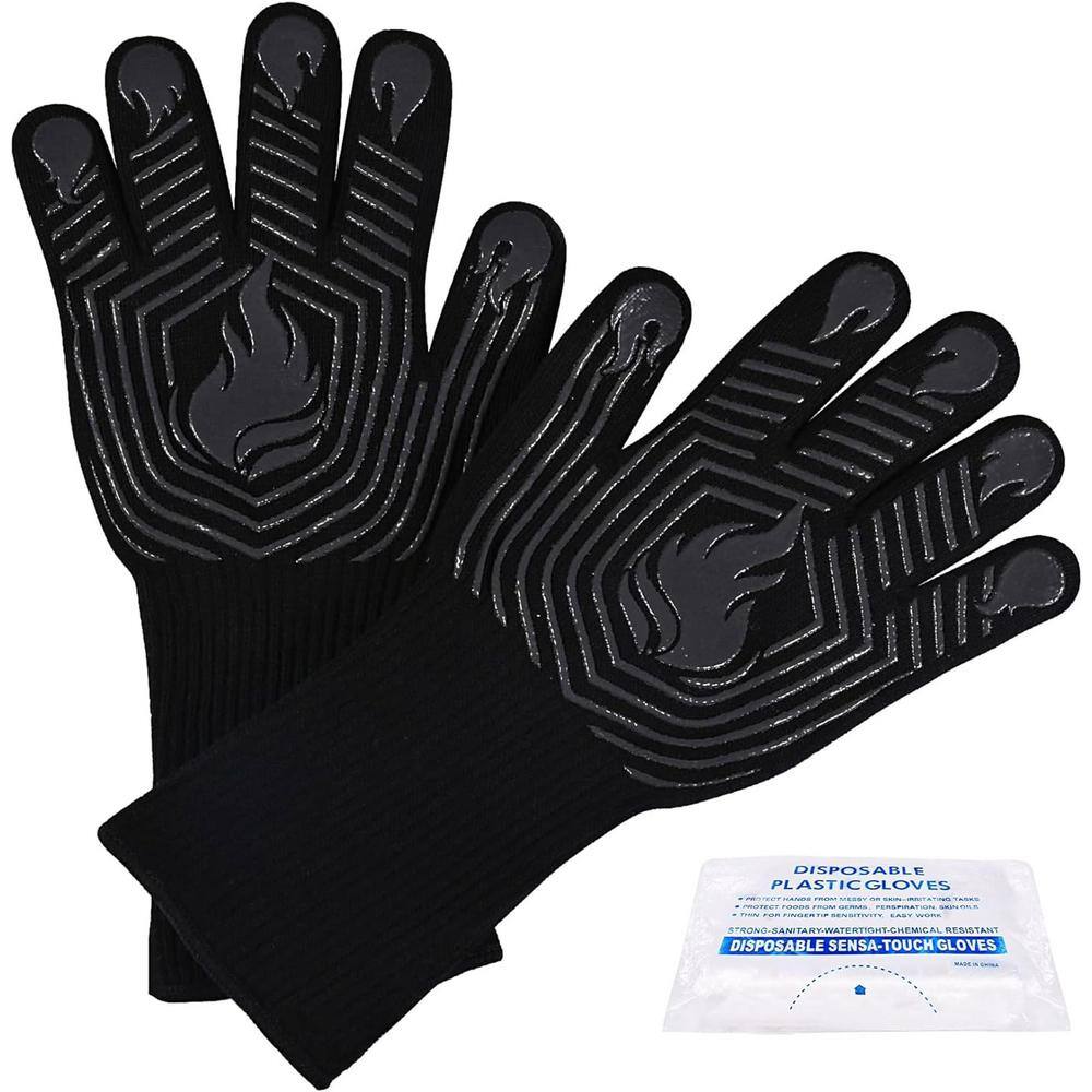Cowhide Textured Heat-Resistant BBQ and Fireplace Gloves with Extended Cuff price history on PriceWatchPro