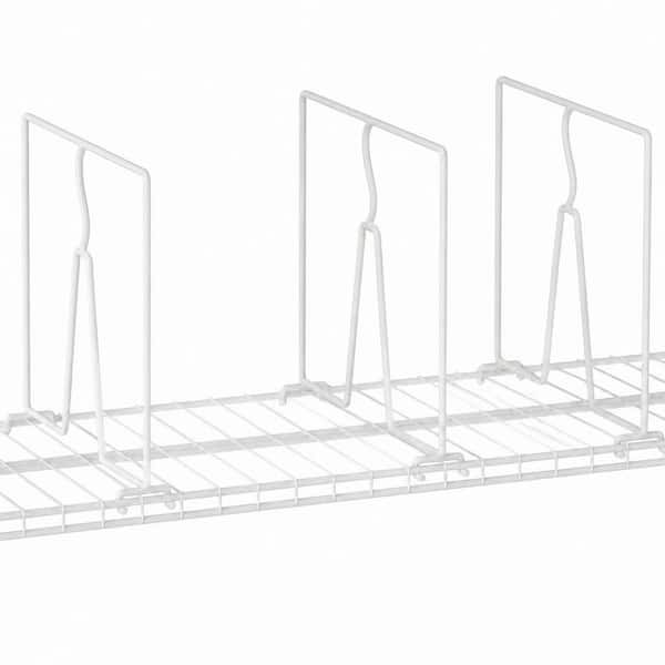 Black Wire Shelf Dividers for Closet, 8-Pack Tall 12 in. Deep Metal Rack, Adjustable Organizer for Clothes and Pantry