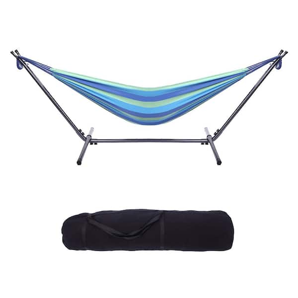 Karl home 103 in. Hammock Bed with Stand in Blue