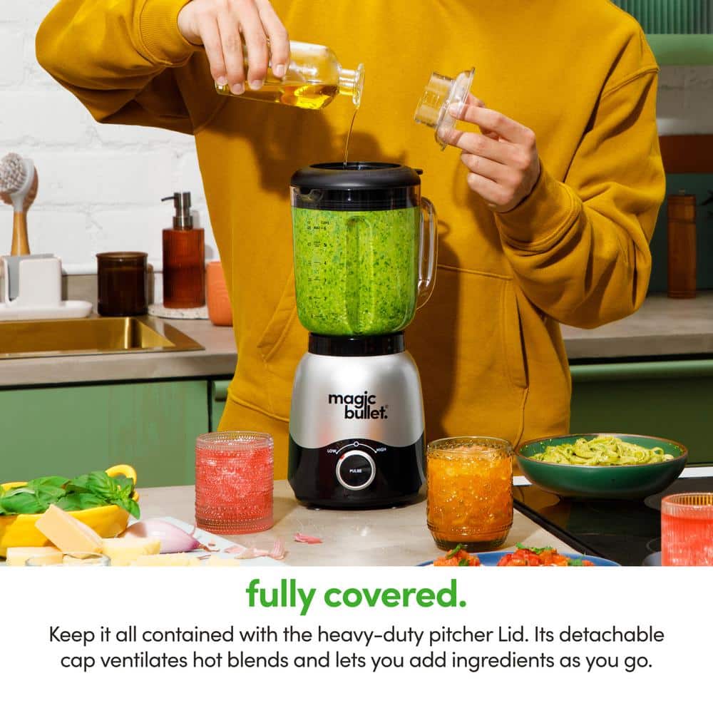 Magic Bullet Silver Countertop Blender with 48oz Pitcher and 20oz Cup