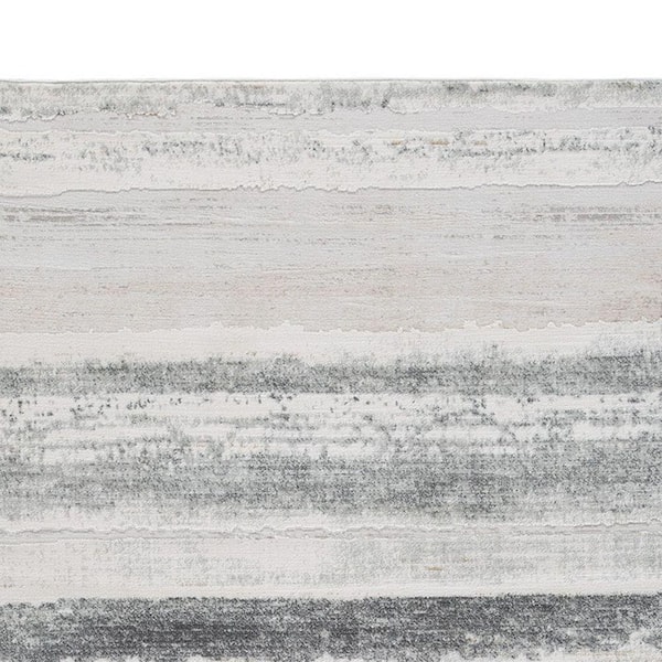 Modern Gray and Gold 8 ft. x 10 ft. Polypropylene Area Rug