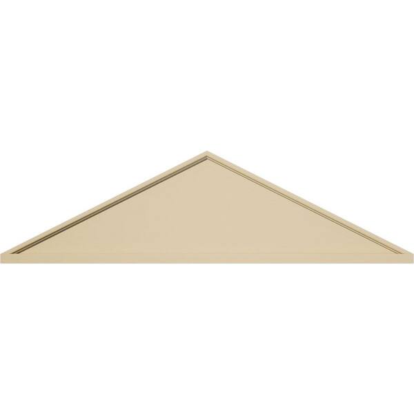 Ekena Millwork 44-in W x 12-in H x 2-in P (Pitch 6/12) Peaked Cap Smooth Signature Urethane Pediment, Primed Tan