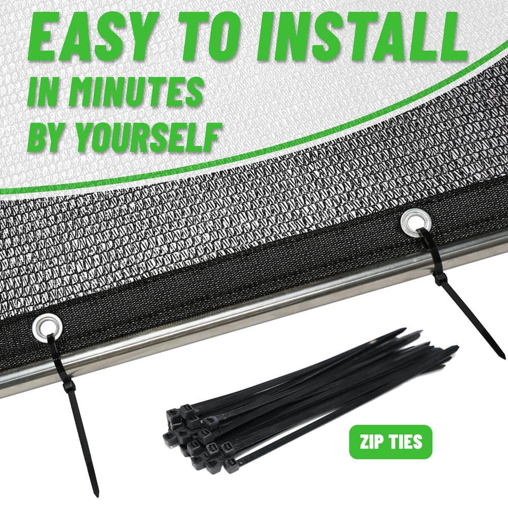 10' x 20' Black HDPE Mesh Shade Cloth with Grommets