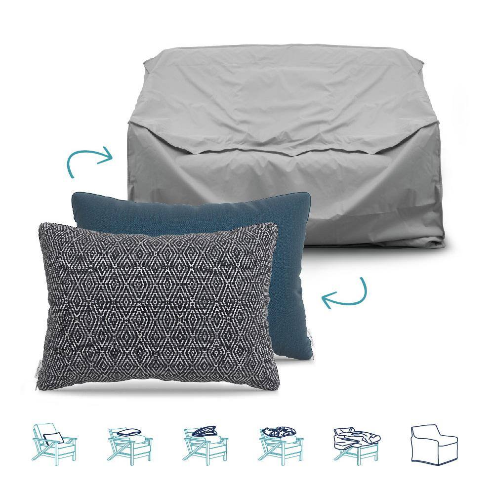 Pillow-To-Cover 16 in. x 24 in. Capra Indigo/Meridian Twilight Pillow Loves