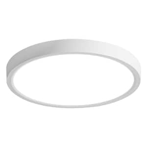 9 in. 24-Watt White Color Selectable Simple LED Flush Mount with circle shade