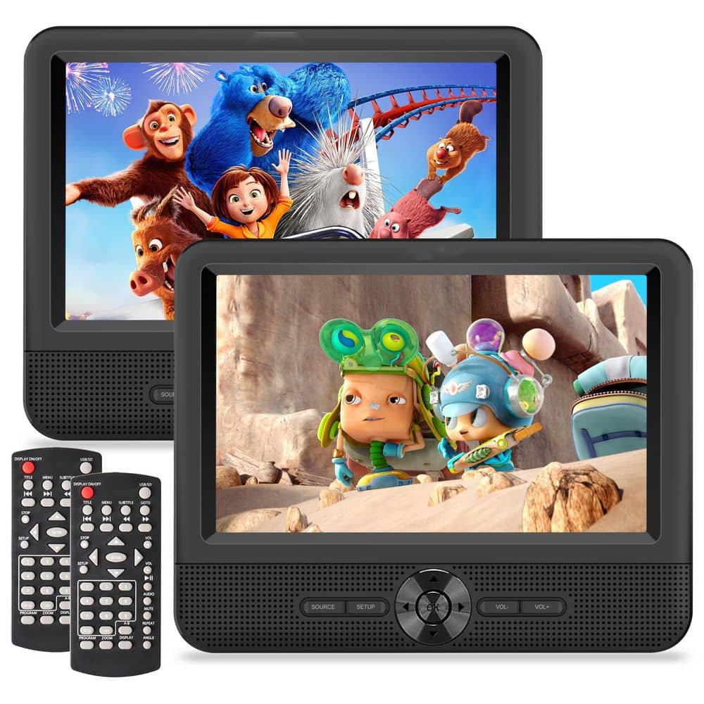 7.5 in. Car DVD Player Dual Screen Play a Same/2 Different Movies with AV Out/in Support Last Memory Headrest 720p -  Adrinfly, 27H077SA05-1