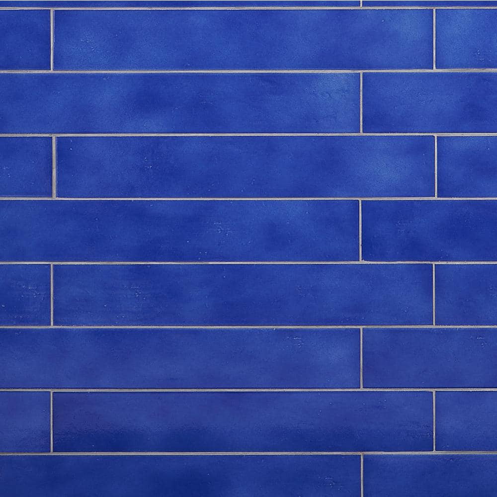 Poseidon Blue Glossy Porcelain Rectangular Tile 3" x 18"