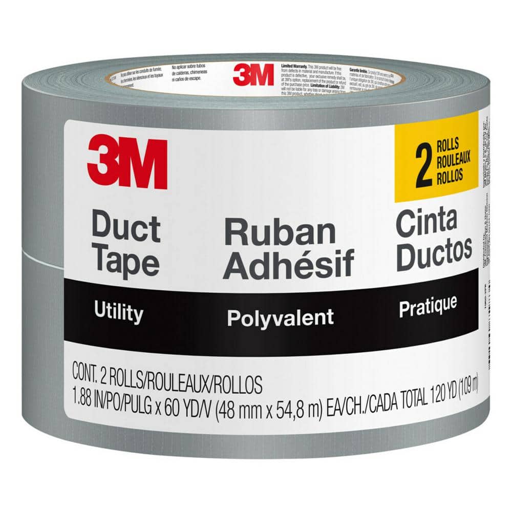rebanada Decremento Oculto 3M 1.88 in. x 60 yds. Utility Duct Tape (2-Rolls/Pack) 1960-2PK - The Home  Depot