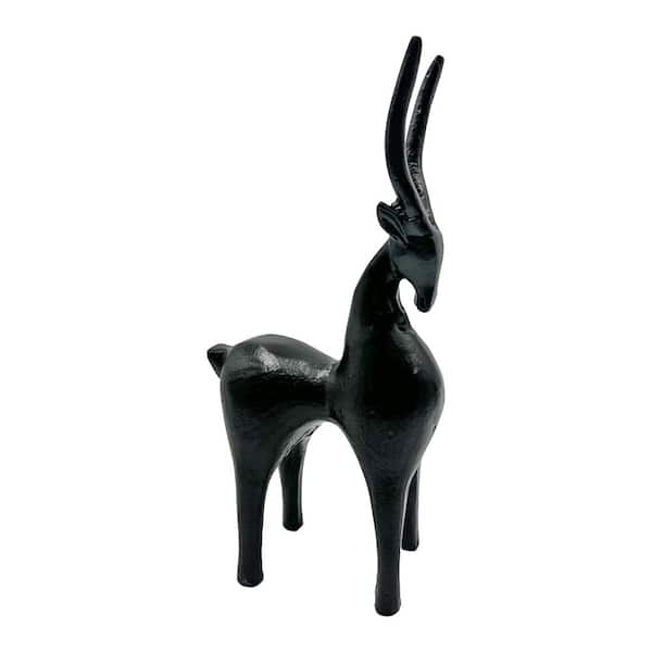 castellousa Goat Black 12 in. x 6 in. x 3 in. Abstract Aluminum Metal Goat Sculpture